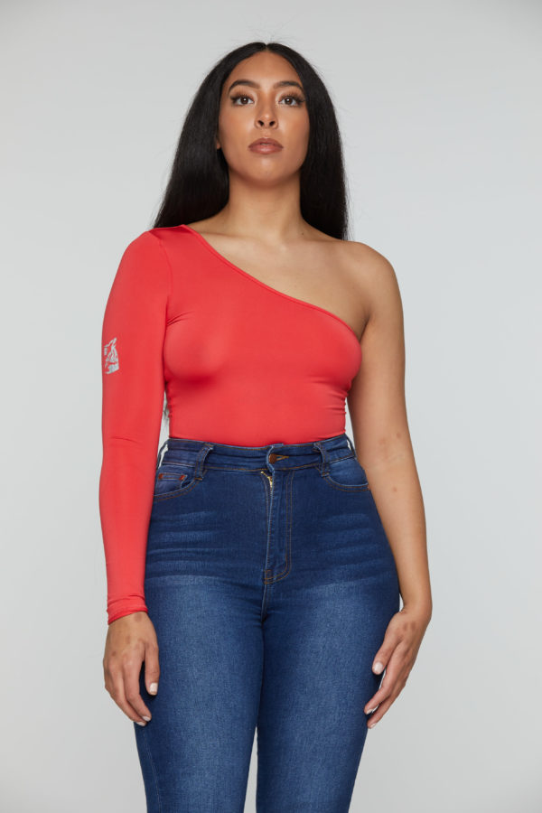 Bowman Collection One Shoulder Solid Bodysuit - Image 2